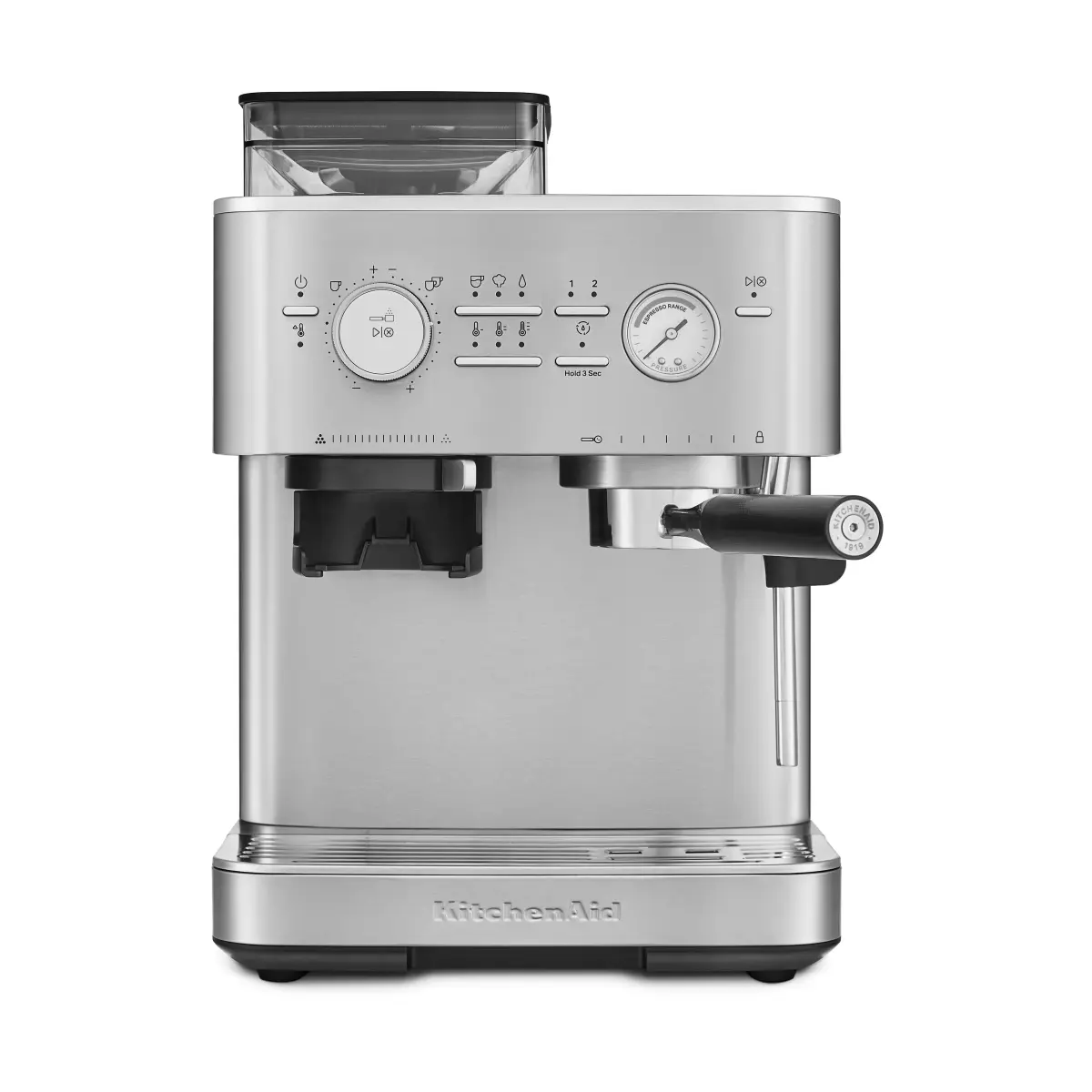 KitchenAid halvautomatisk espressomaskin med kvern, Stainless steel