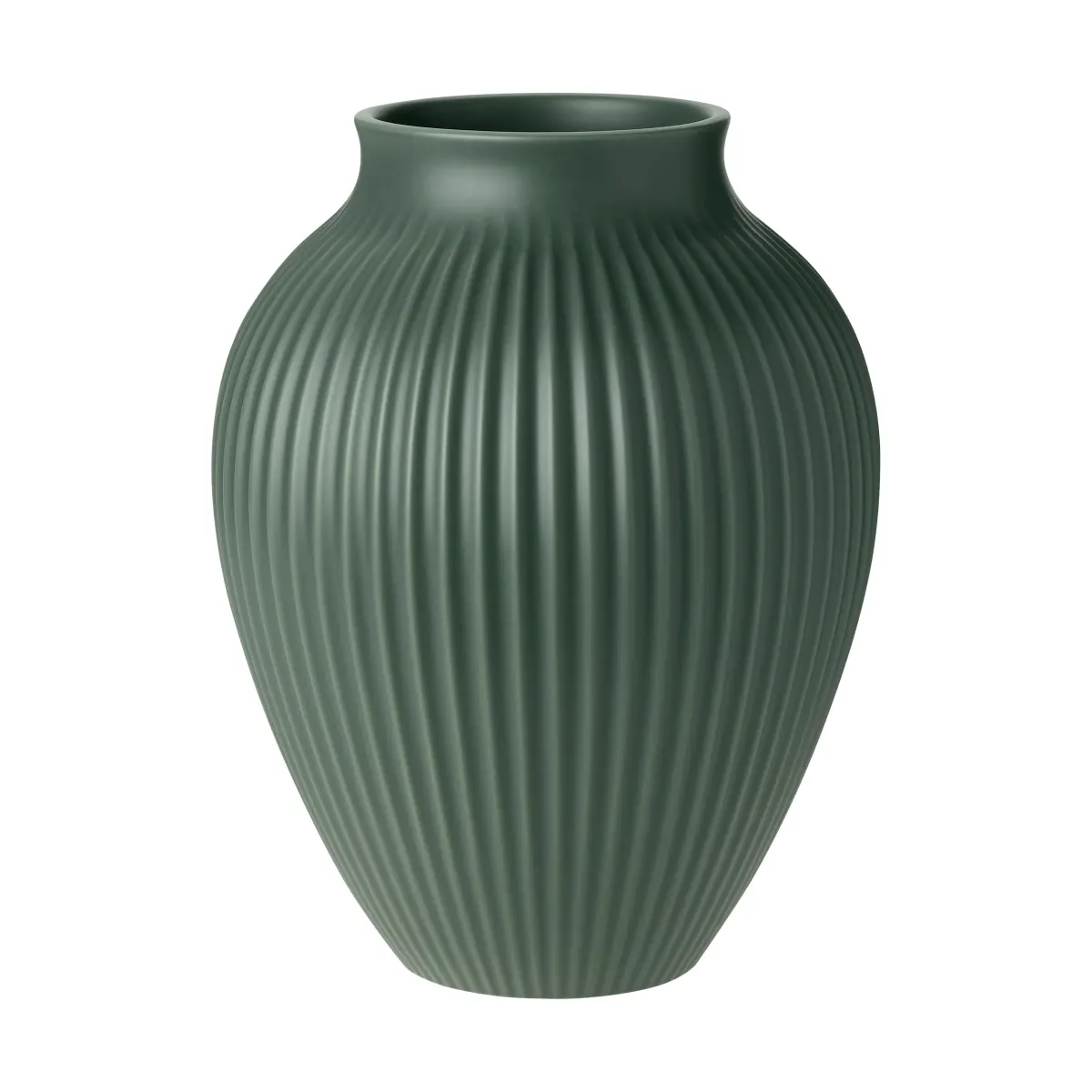 Knabstrup vase ripple matt celadon green, 12,5 cm