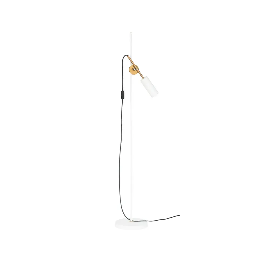 Stav 1 – Lys gulvlampe, hvit/ubehandlet messing