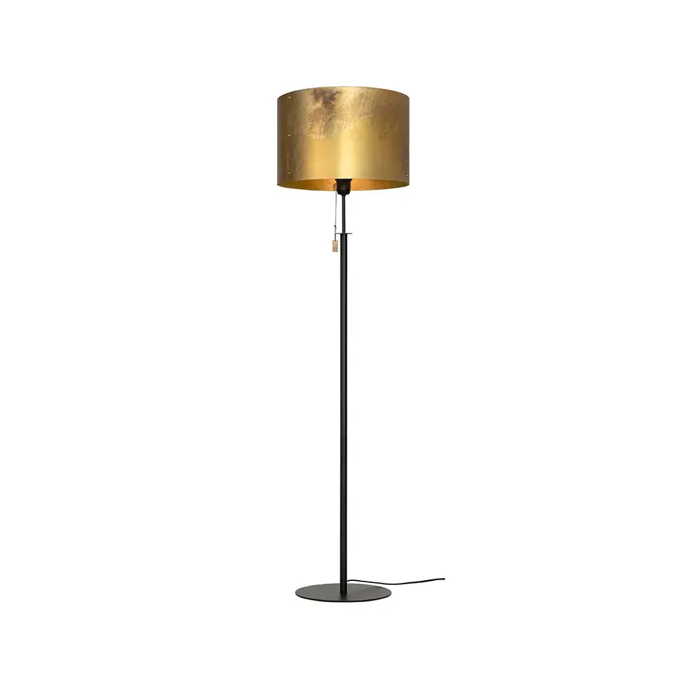 Svep gulvlampe, sort/ubehandlet messing
