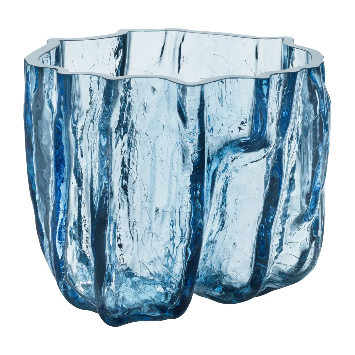 Crackle vase 17,5 cm, Sirkulært glass