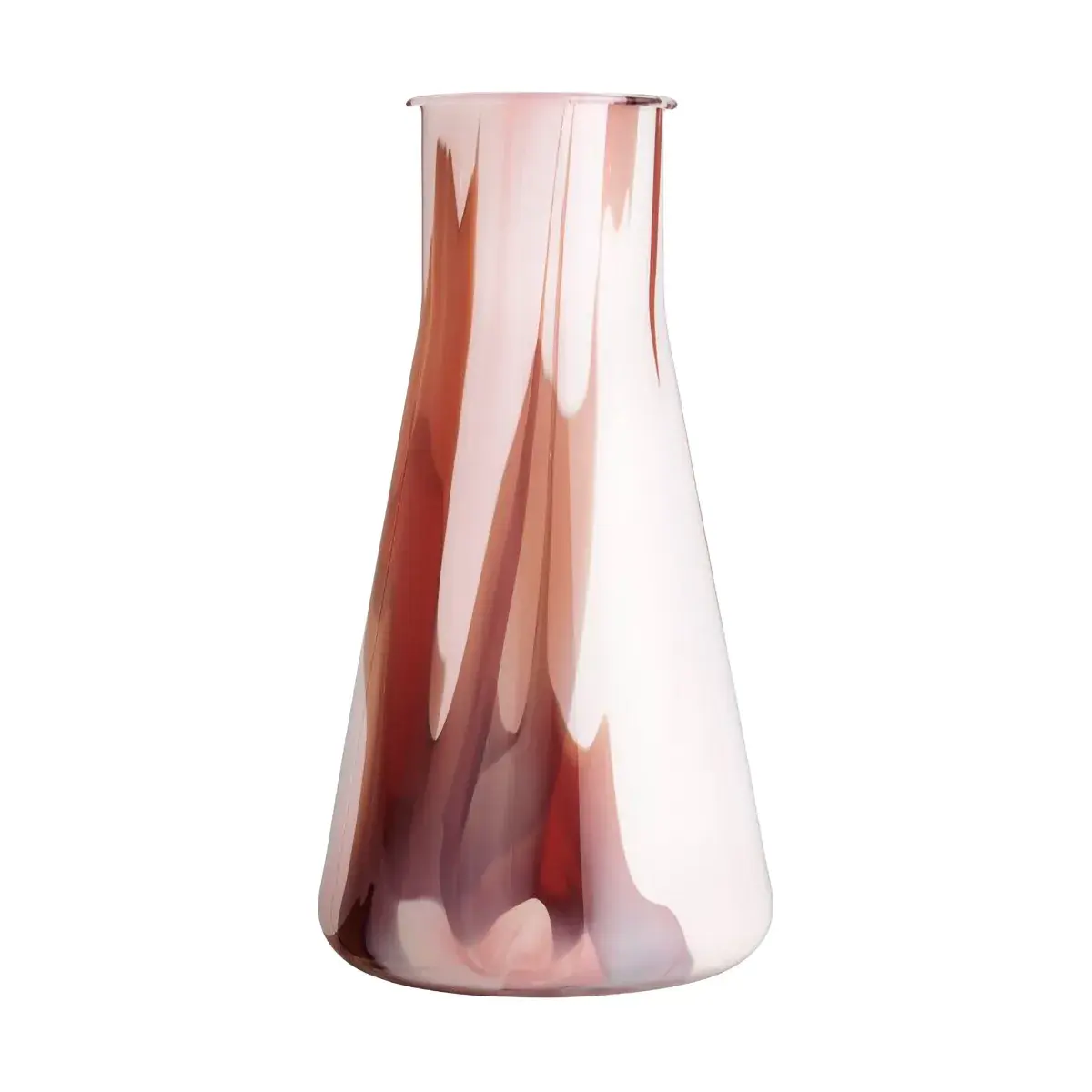 Lab erlenmeyer vase 30,5 cm, Rød-hvit-rosa