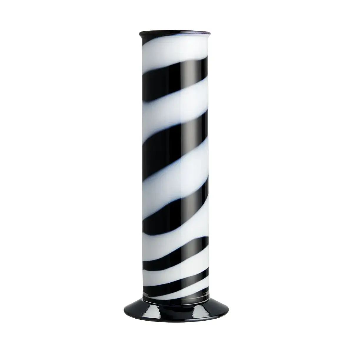 Lab sylinder vase 30 cm, Svart-hvit