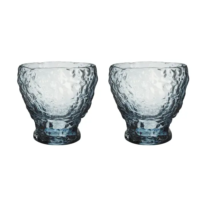 Moss tumbler glass sirkulær 33 cl 2-pk, Blå