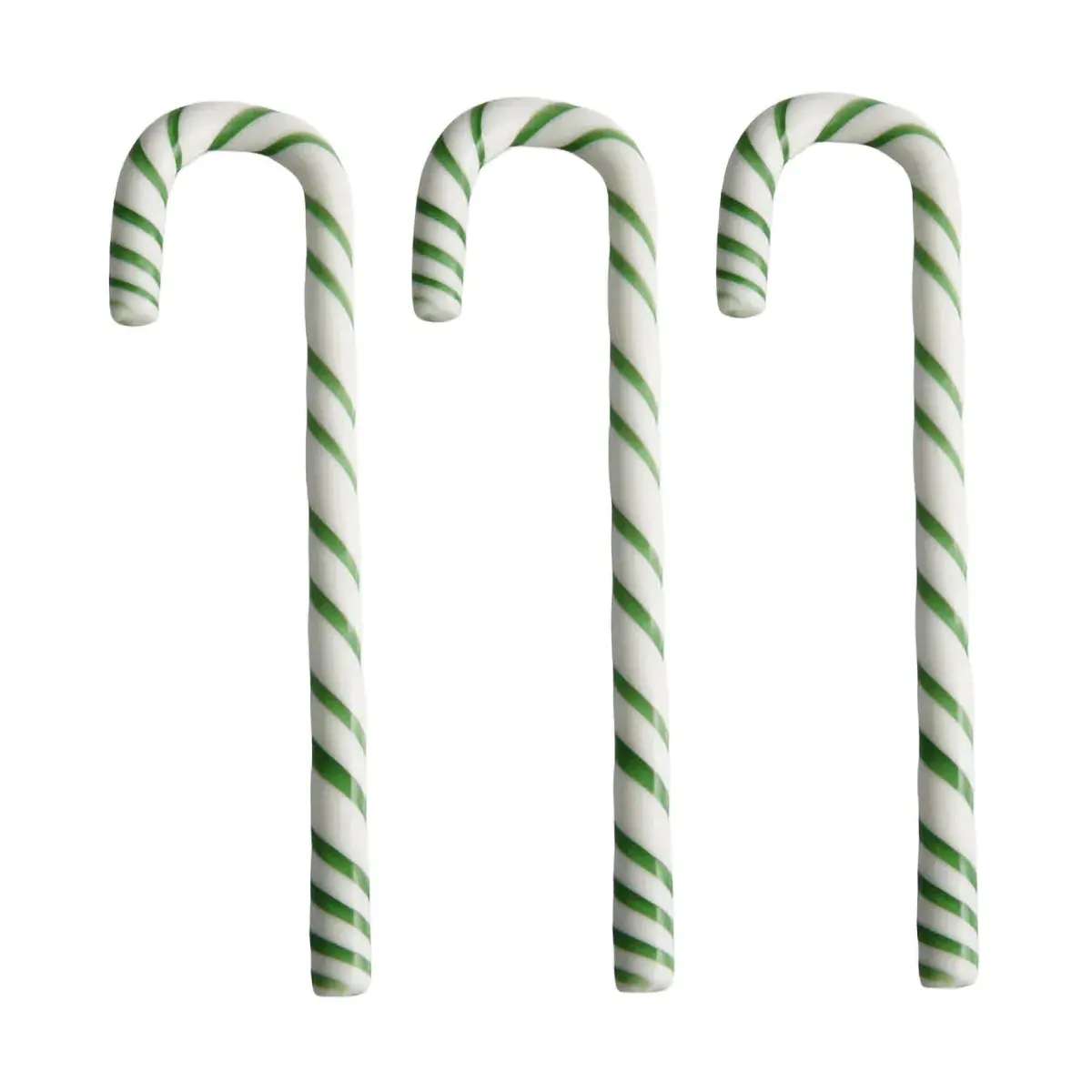 Polka stokk 17 cm 3-pakning, Hvit-grønn