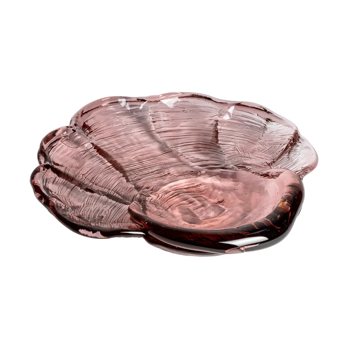 Venusmussla kunstglass fat 30 x 33 cm, Rosa