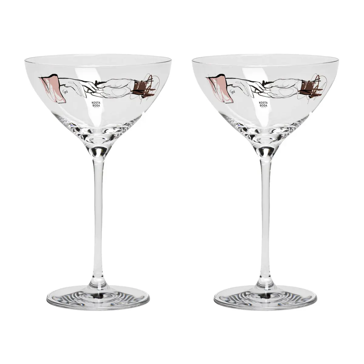 You and me together champagnecoupe 32 cl 2-pakning, Clear/Multi
