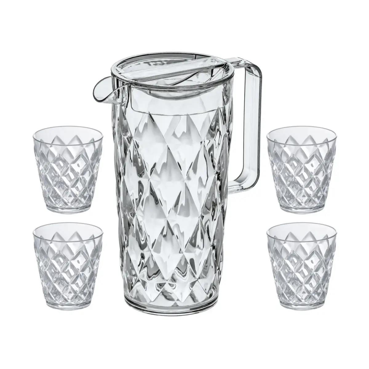 Krystallkaraffel inkl 4 glass, Krystallklar