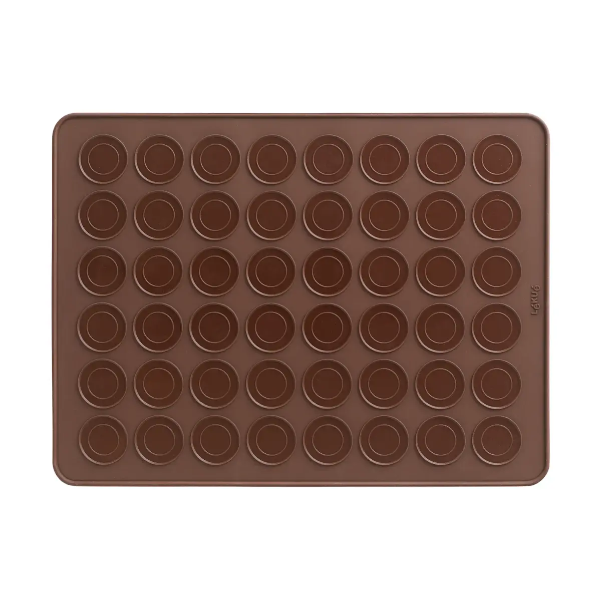 Lékué macarons bakematte i silikon 40 cm, Brun