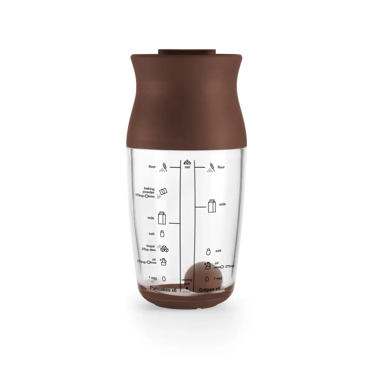 Lékué pannekakemikser shaker, Brun