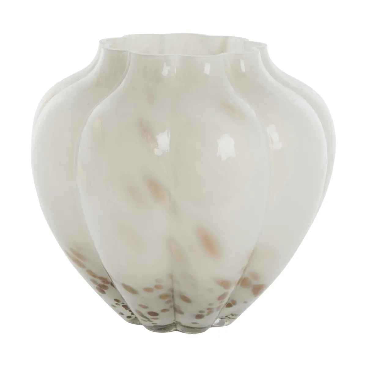 Mara vase 24,5x24,5 cm, Off White-Light gold