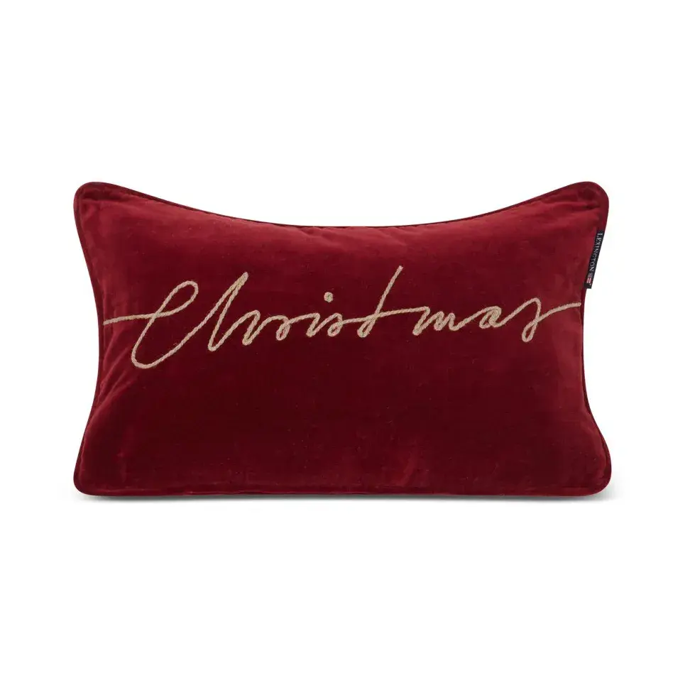 Christmas Organic Cotton Velvet pute 30 x 50 cm, Red