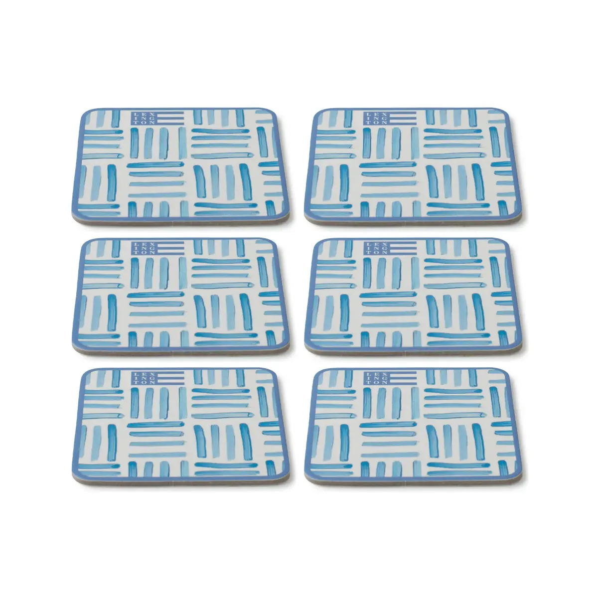 Graphic Printed glassunderlag 6-pakning, Blue-White