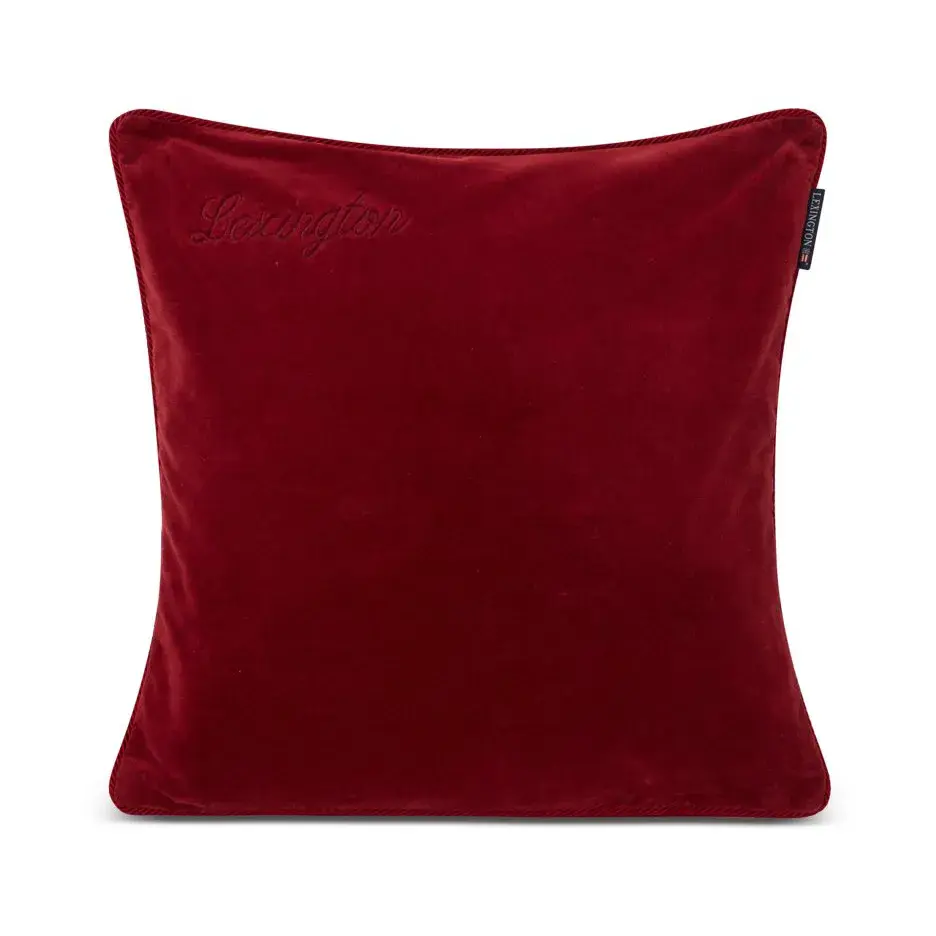 Organic Cotton Velvet putetrekk 50 x 50 cm, Red
