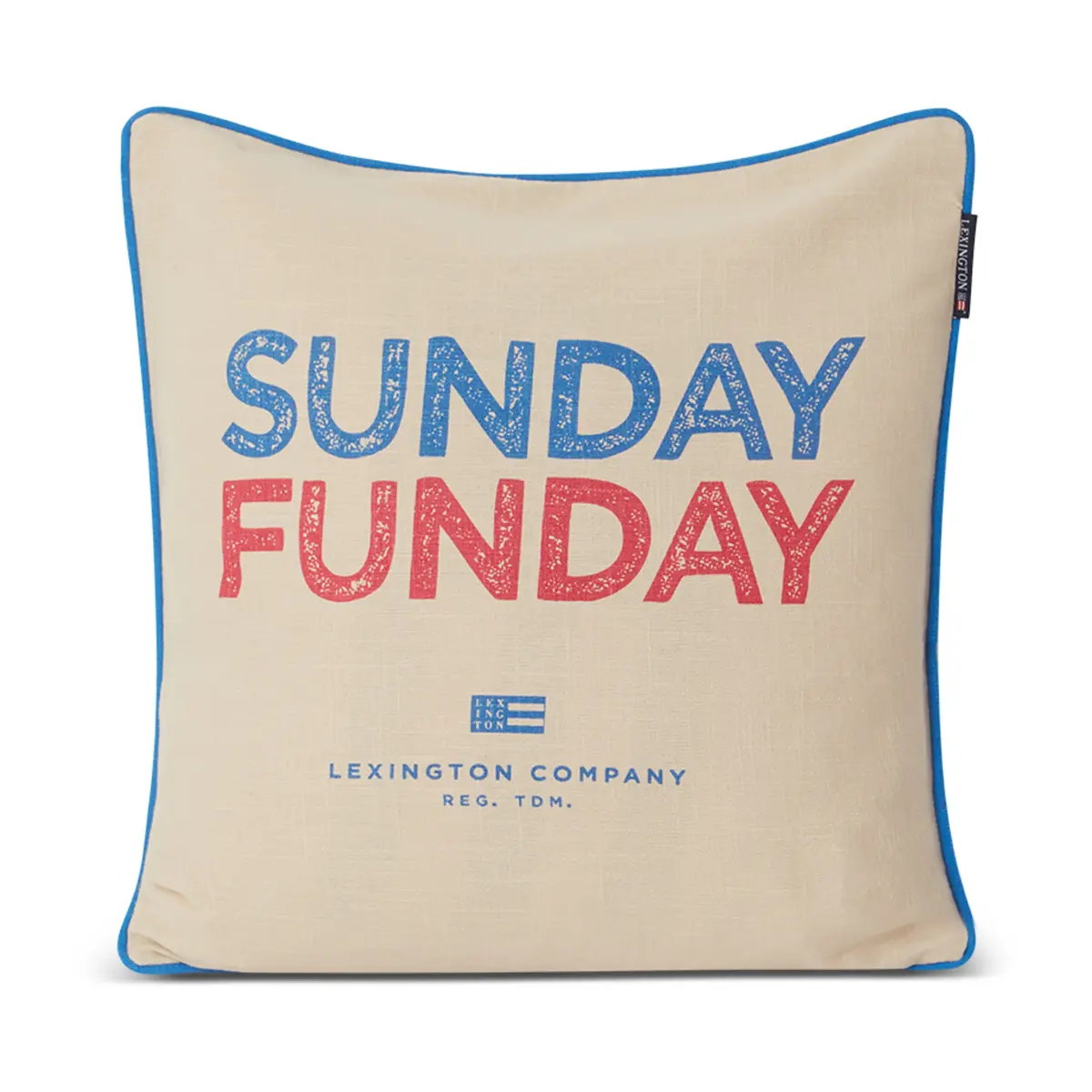Sunday Funday Printed putetrekk 50 x 50 cm, Beige-blå-rosa