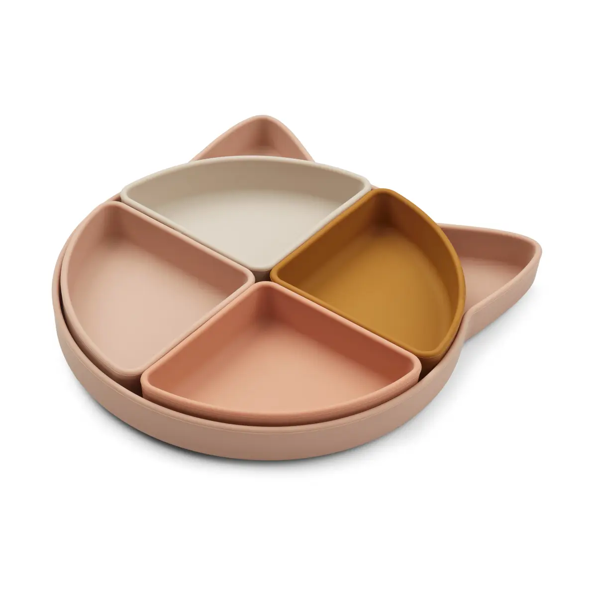 Arne barnetallerken + 4 boller, Cat rose multi mix