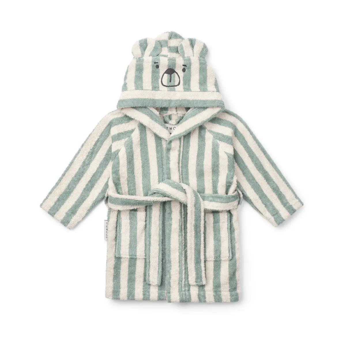 Lily badekåpe peppermint creme de la creme stripe, 1–2 år