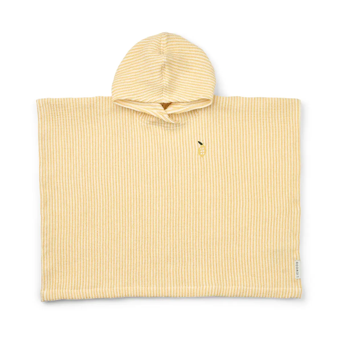 Paco badeponcho lemon yellow creme de la creme stripe, 1–2 år