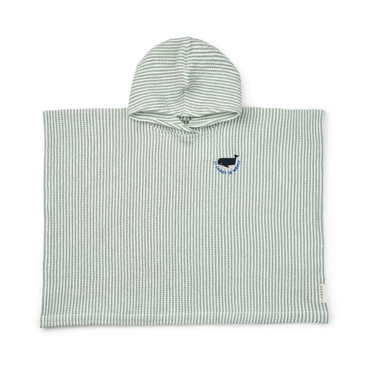 Paco badeponcho peppermint creme de la creme stripe, 1–2 år