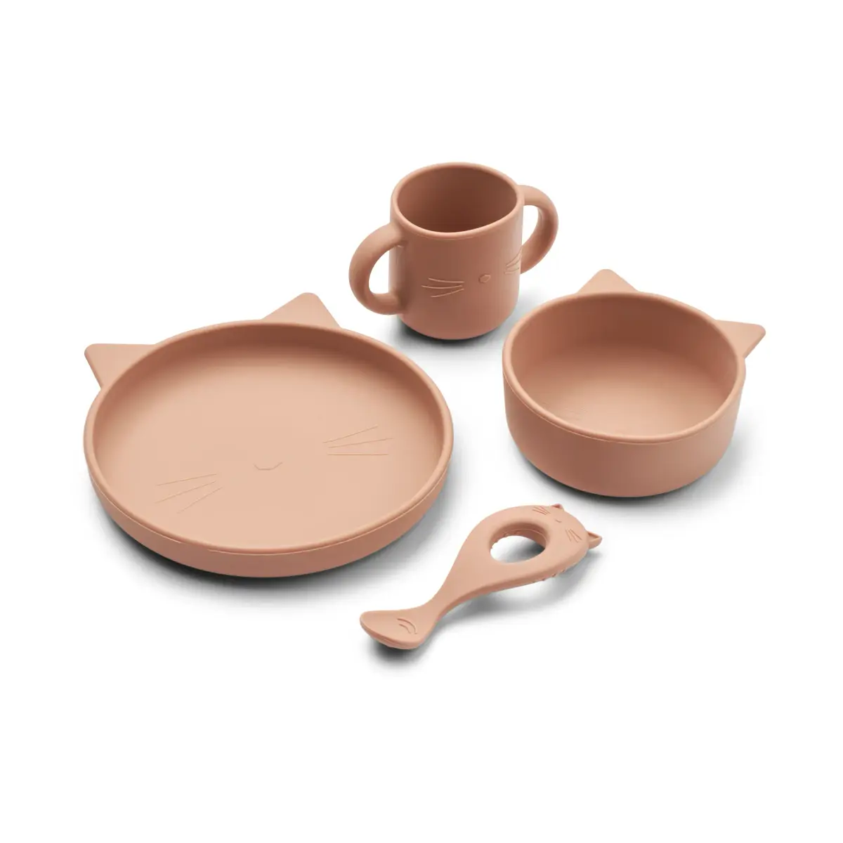 Vivi servisset silikon 4 deler, Cat dark rose