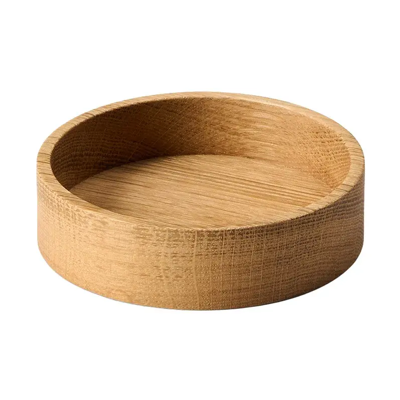 Wood Box oppbevaring til glassunderlag, Nature-oak, circle, S