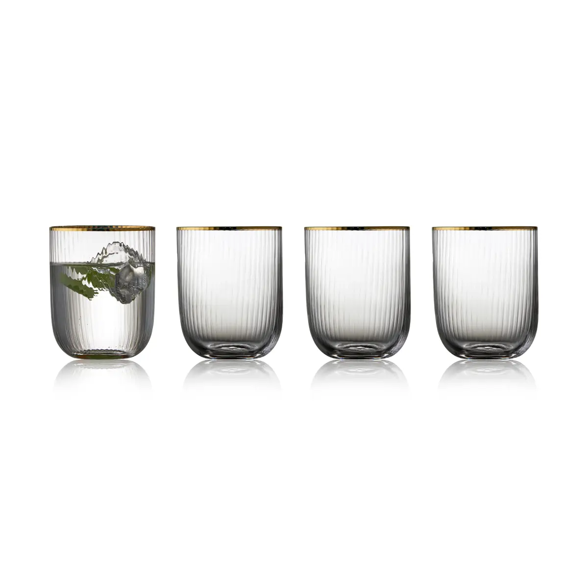 Palermo Gold tumblerglass 35 cl 4-pakning, Klar-gull
