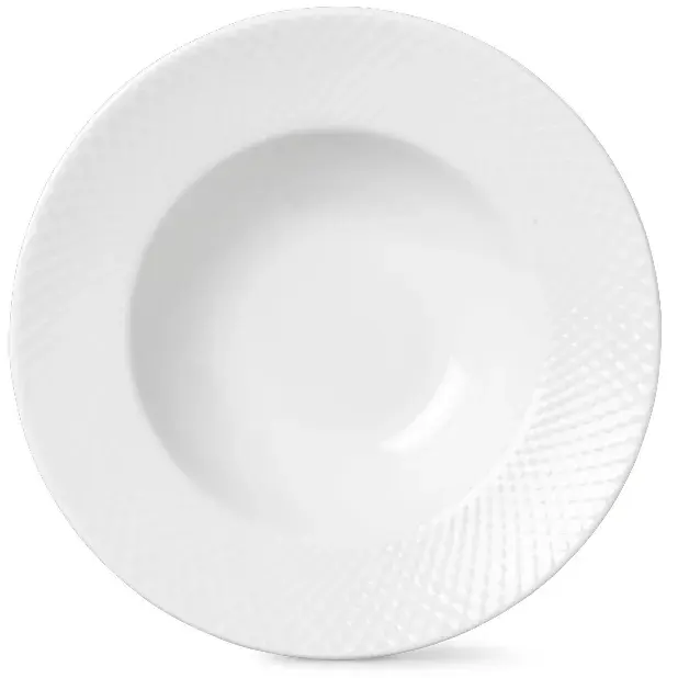 Rhombe dyp tallerken hvit, Ø24,5 cm