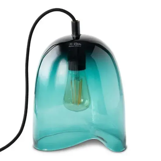 Klem glass lampe medium 28x20 cm, Turkis