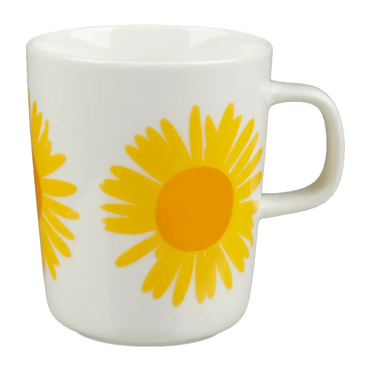 Auringonkukka krus 25 cl, Gul-hvit