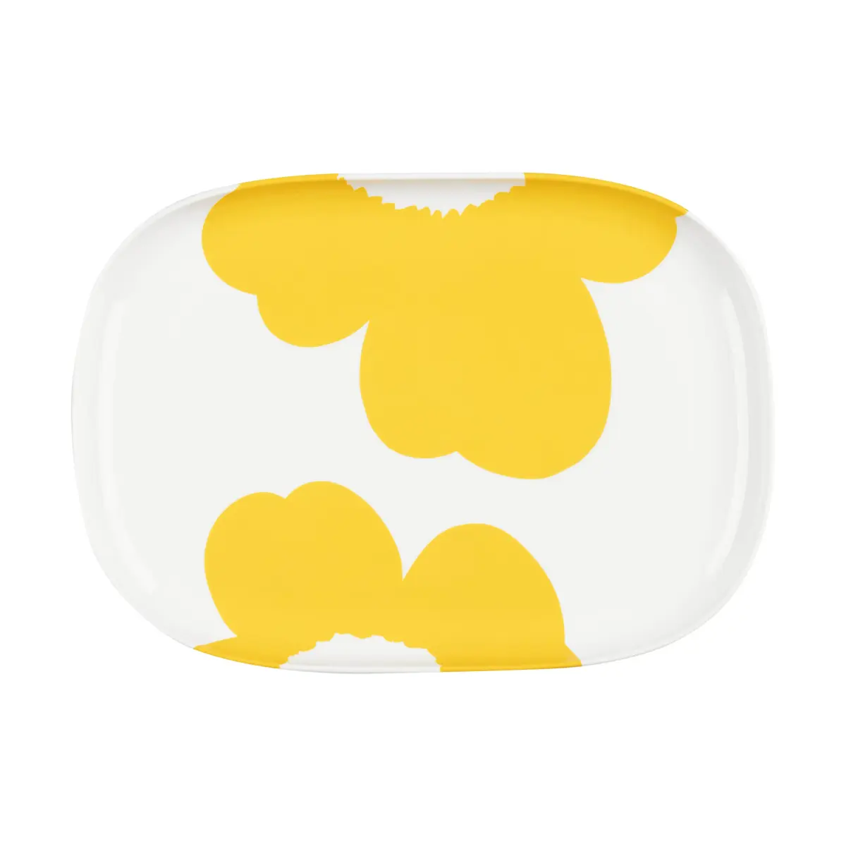 Iso Unikko serveringsfat 25x36 cm, White-spring yellow
