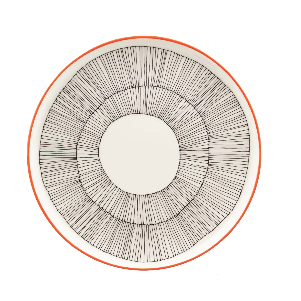 Kukat Puhkeavat tallerken Ø20 cm, White-black-orange