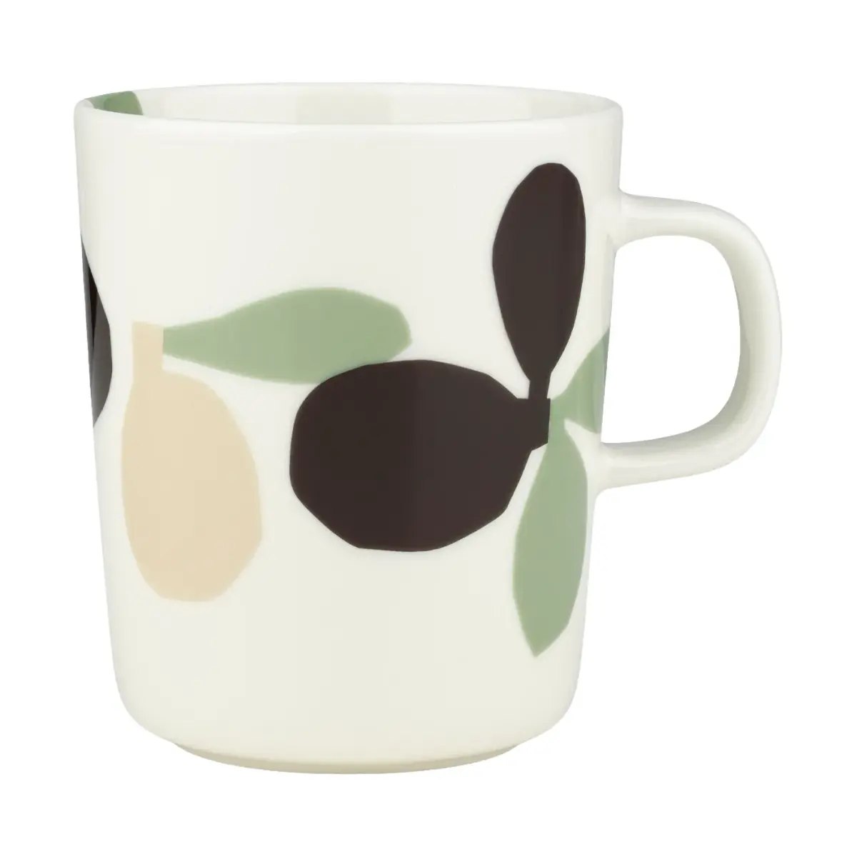 Omppo krus, White, sage, black brown, linen, 2,5 dl
