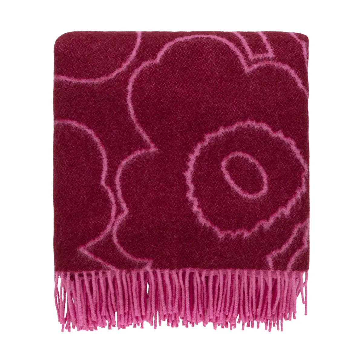 Piirto Unikko pledd 130x170 cm, Burgundy-fuchsia