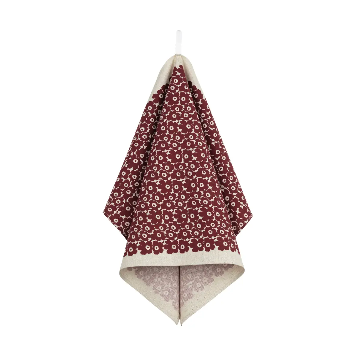Pikkuinen Unikko kjøkkenhåndkle 47x70 cm, Linen-burgundy