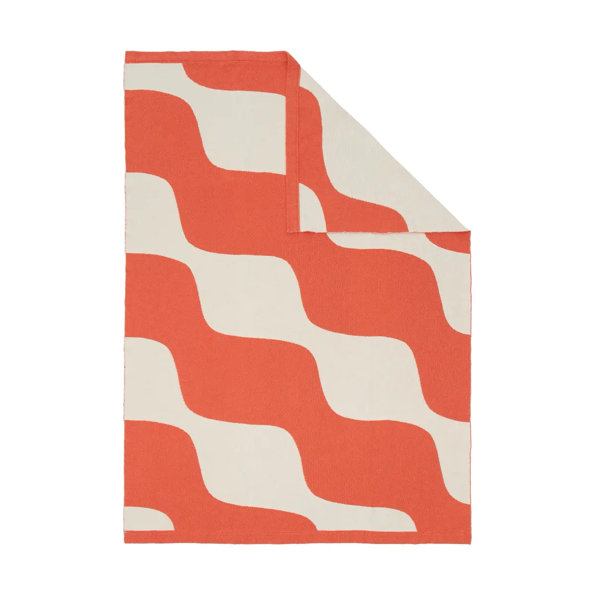 Taifuuni pledd, Off white-orange red, 140x180 cm