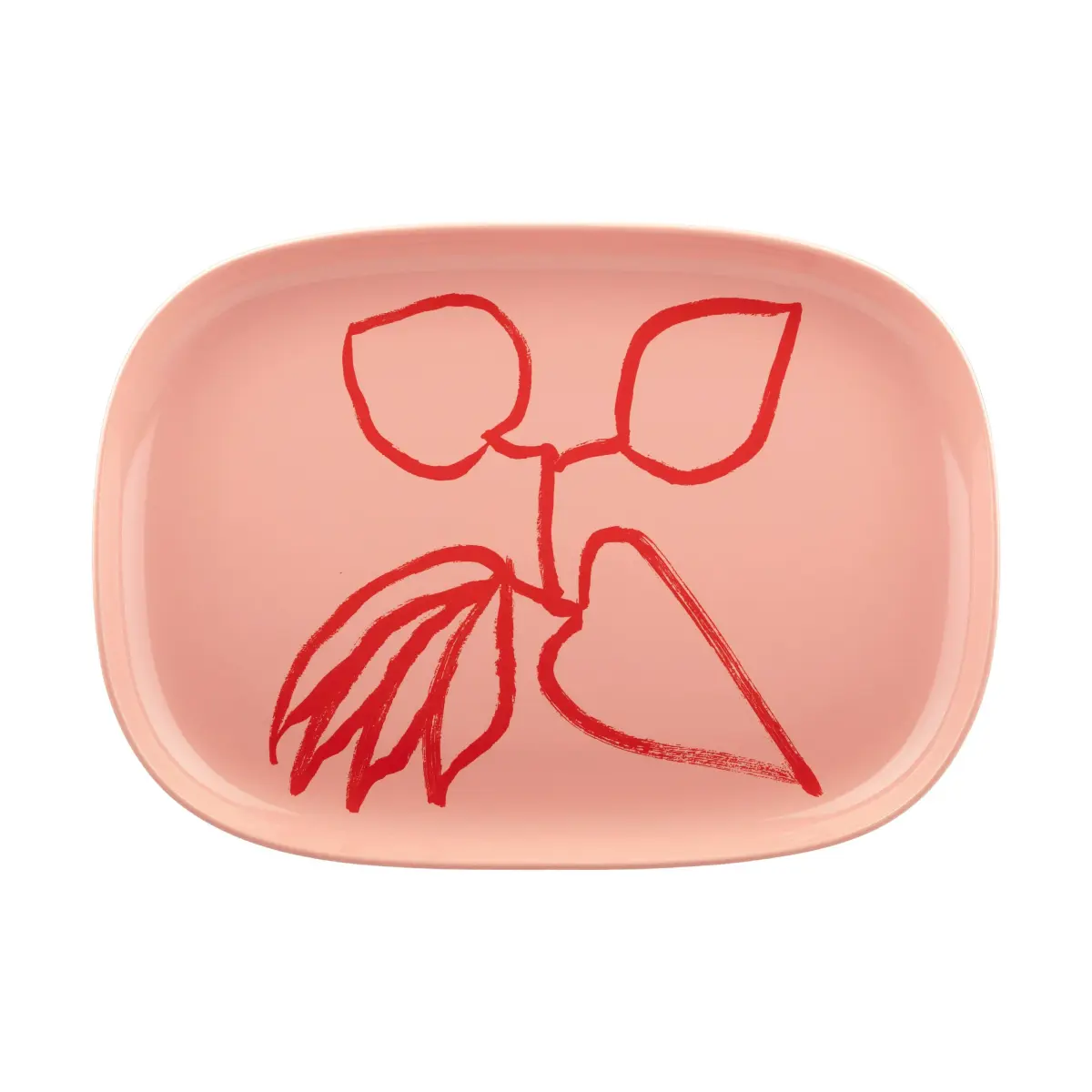 Ukonhattu serveringsfat 23x32 cm, Salmon red-tomato red