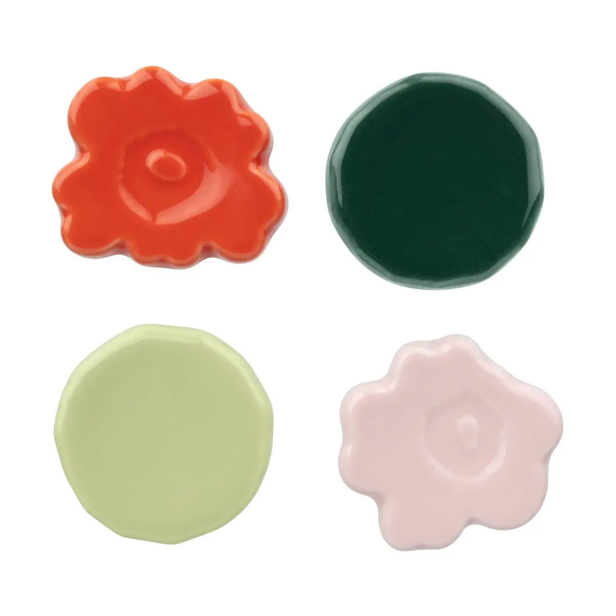 Unikko & Kivet holder til spisepinner 4 deler, Pink-pear-red-dark green