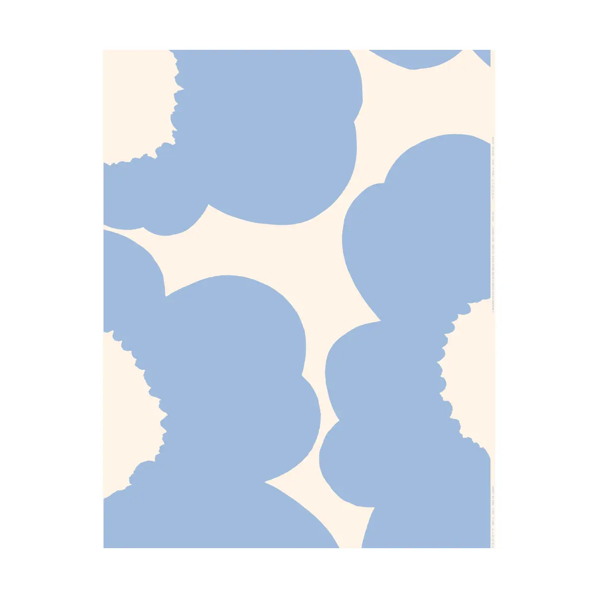 Unikko stoff, Light blue-bomullssateng