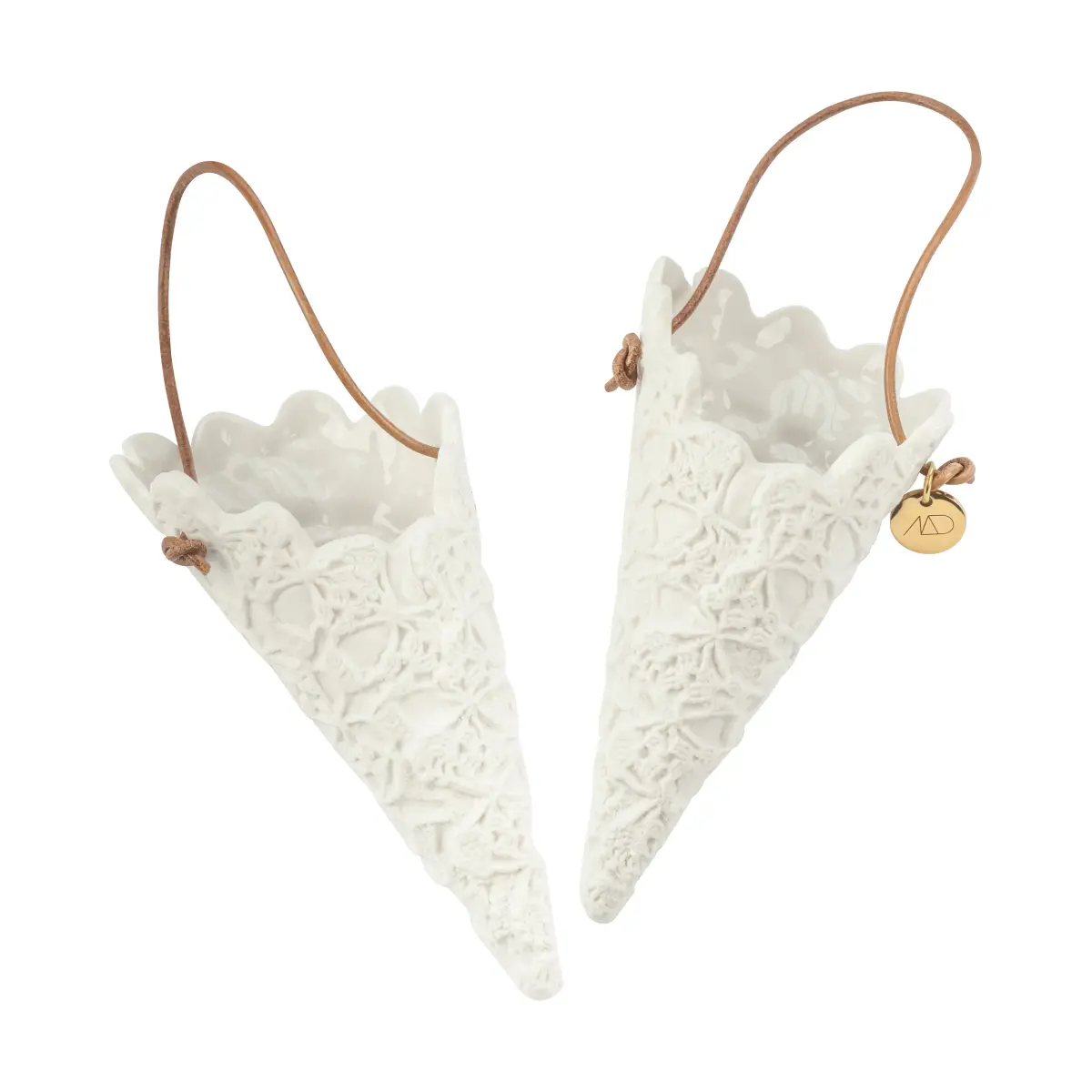 Lace julekremmerhus 2-pakning, Offwhite