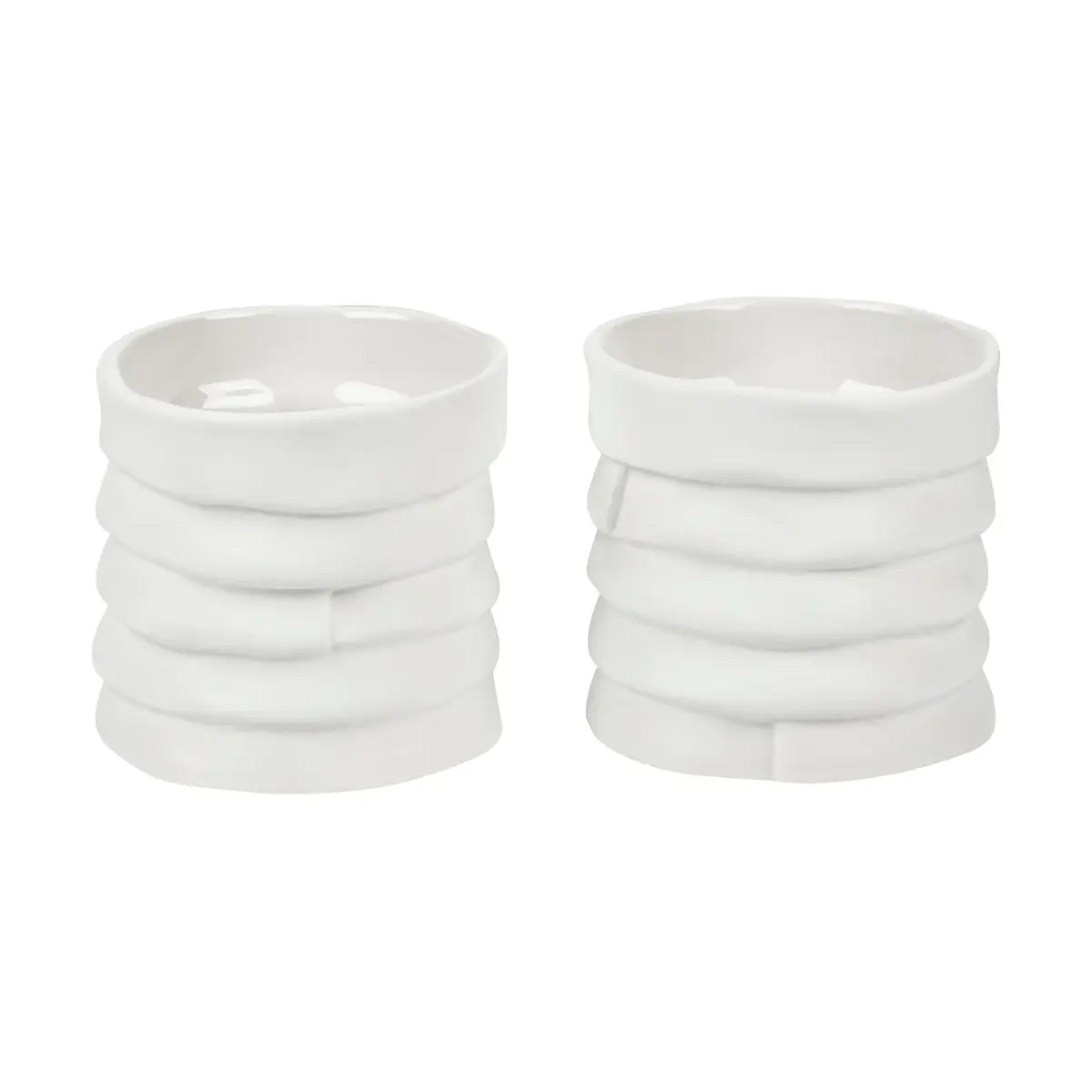 Ribbon lyslykt Ø 7 cm 2-pakning, Offwhite