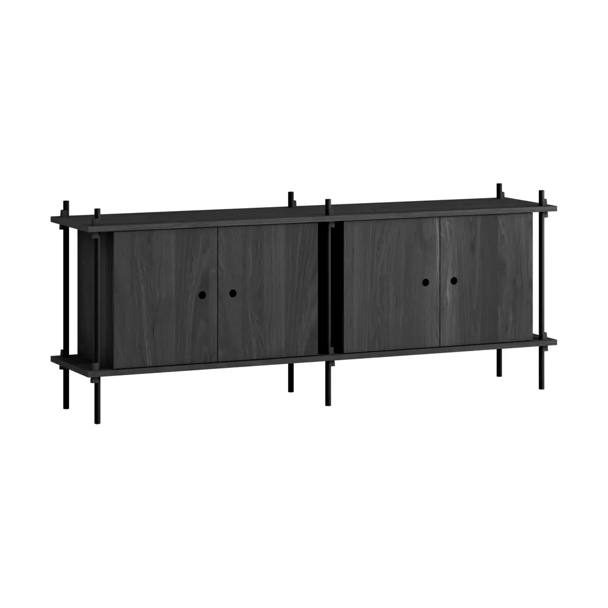 Shelving System sideboard, Black, 163x65x35 cm, S.65.2.D
