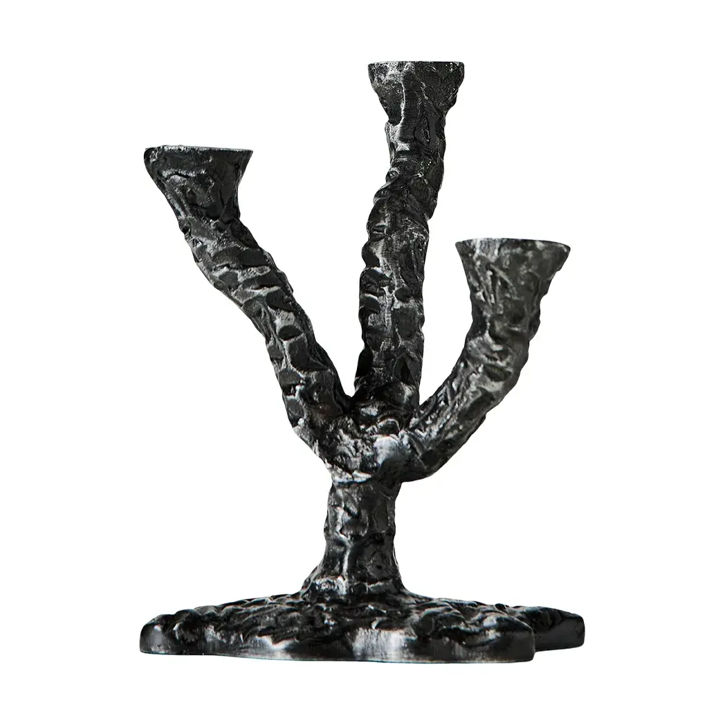 Ava lysestake 22 cm, Antikgrå