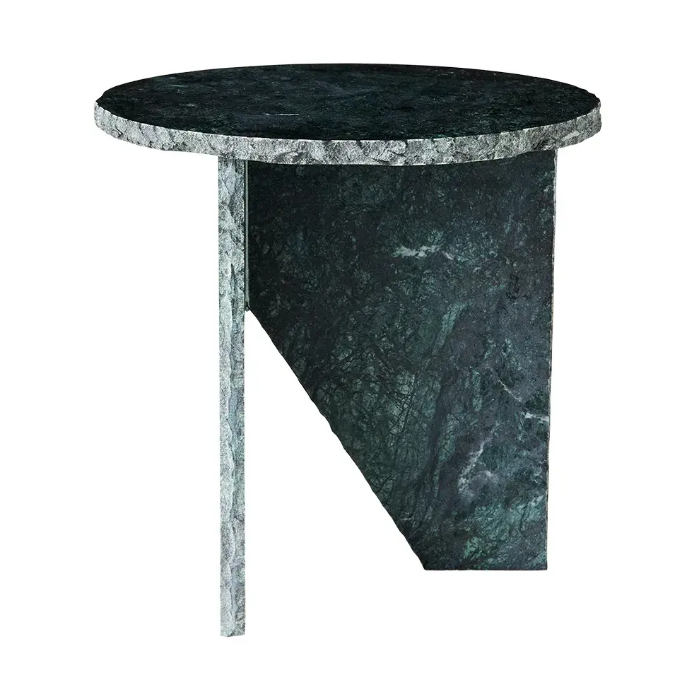 Verde sidebord Ø40 cm, Grønn marmor