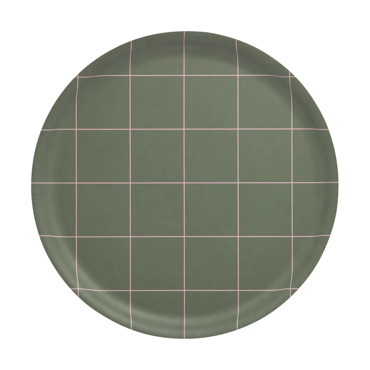 Checks & Stripes brett Ø35 cm, Olive