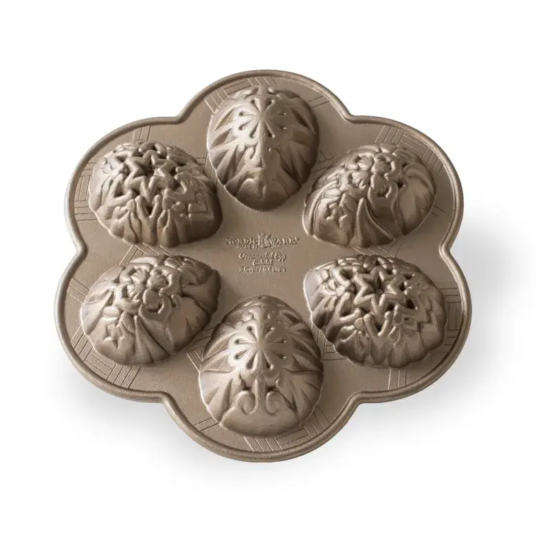 Ornament eggformet kakeform, Aluminium