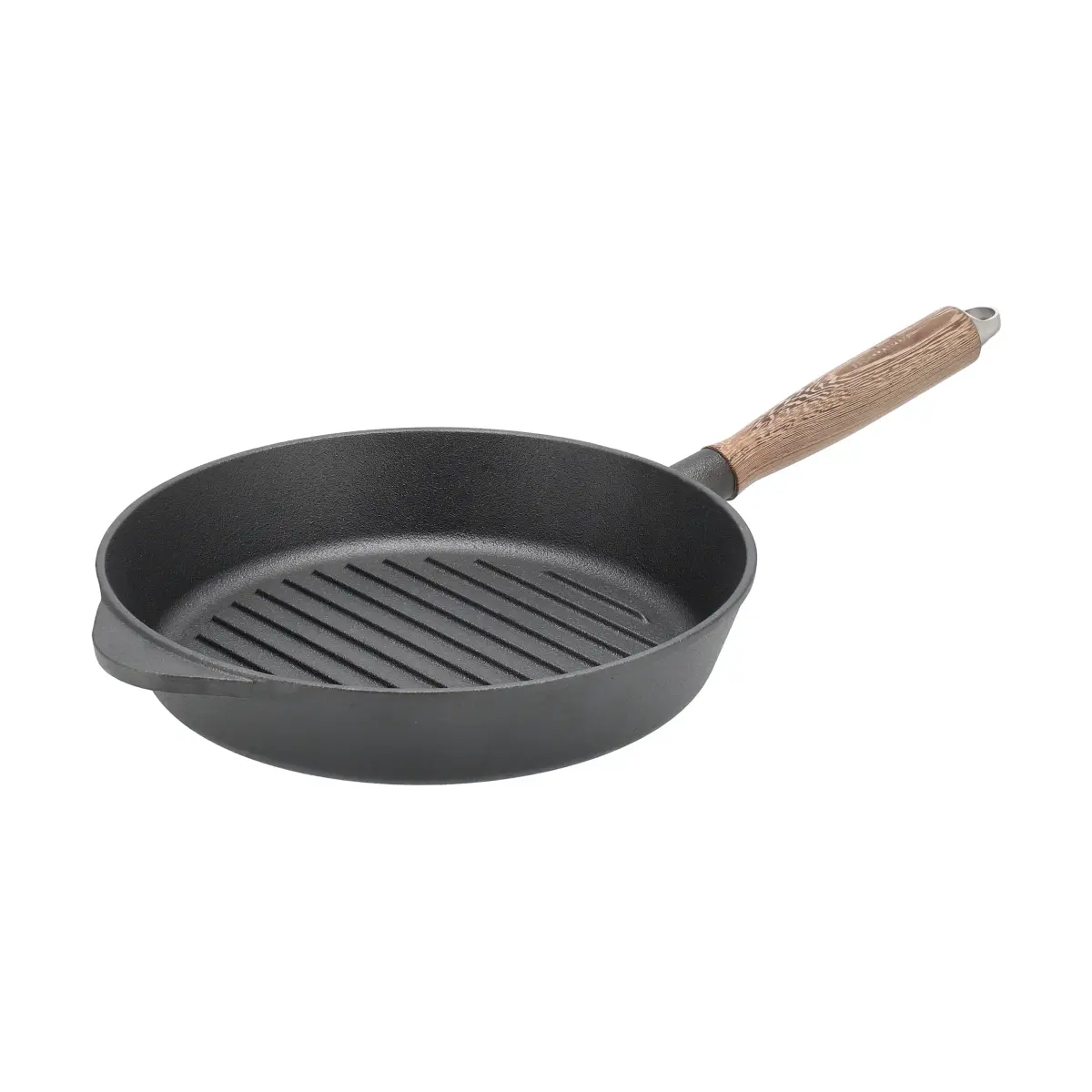 Nordwik grillpanne støpejern med trehåndtak, 28 cm