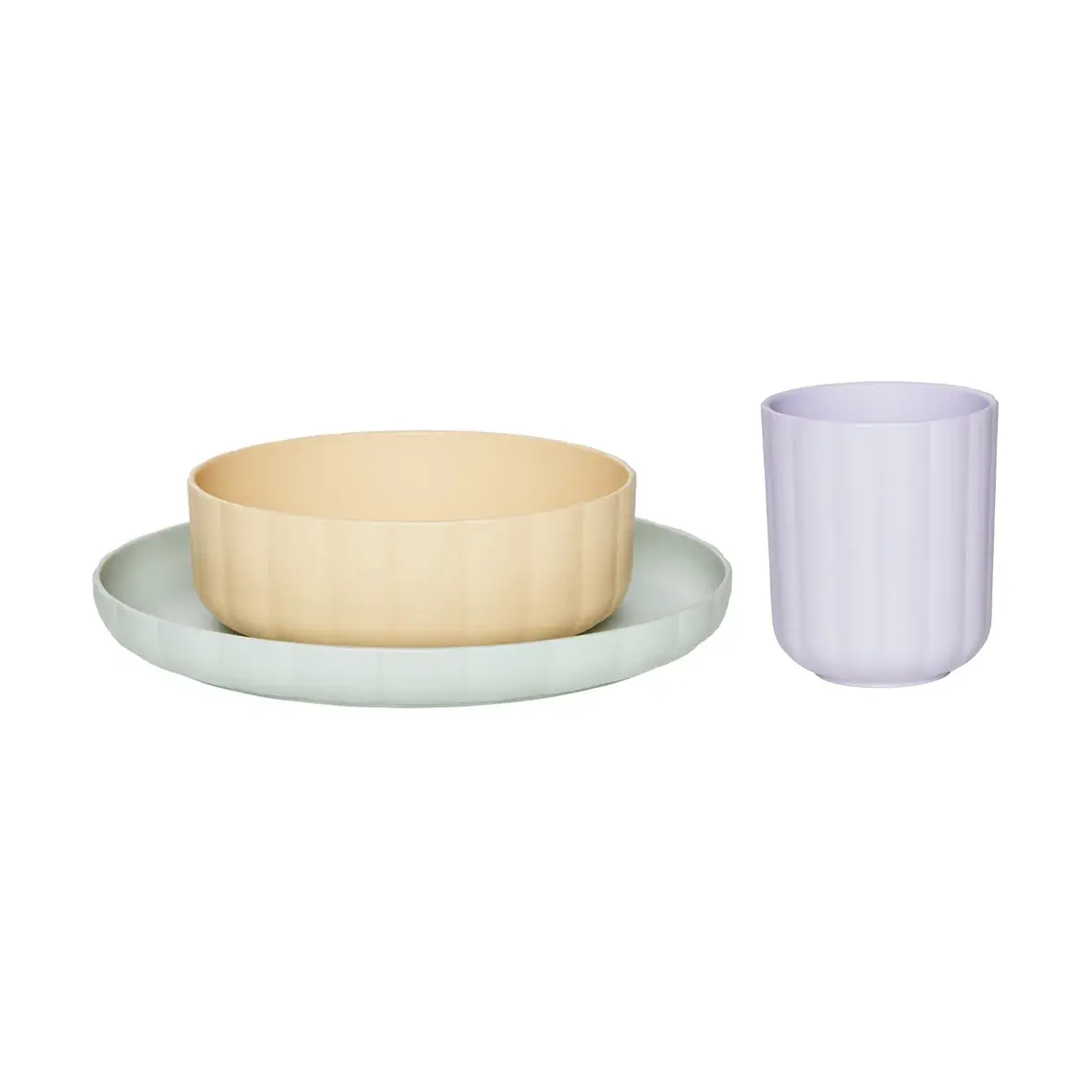 Pullo servissett 3 deler, Pale mint-vanilla-lavendel