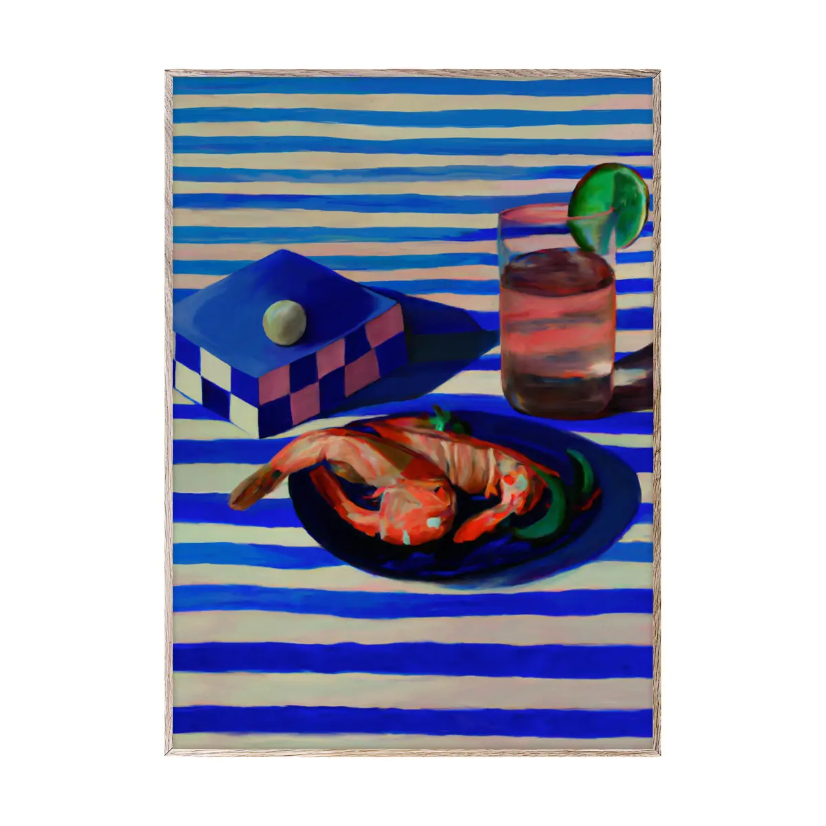 Shrimp & Stripes poster, 30 x 40 cm