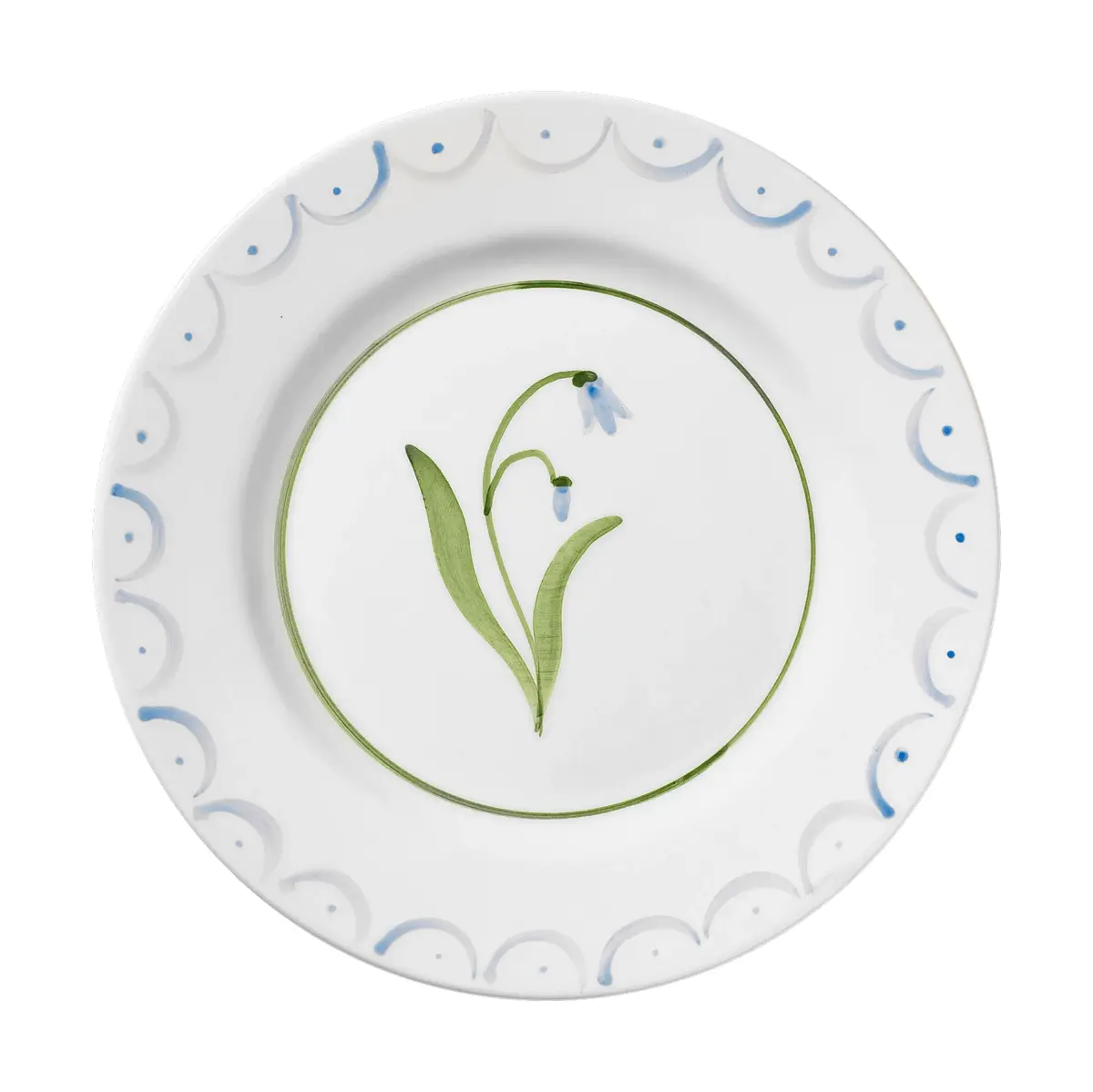 Cottage Flower salattallerken, Light Blue, 22 cm