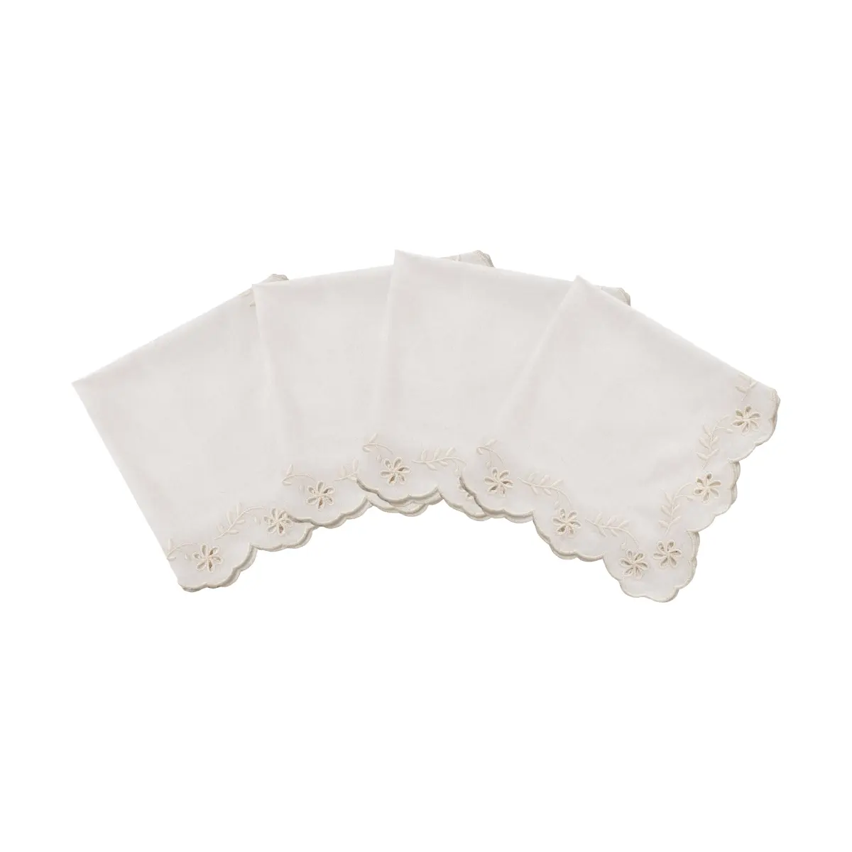 Lace bomullsserviett, Offwhite, 4-pakning, 45x45 cm